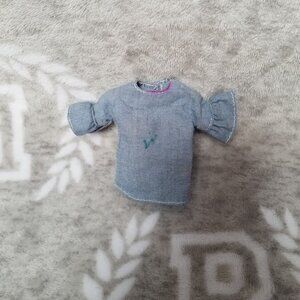 Barbie Accessory Shirt Blue Frock Doll Clothing